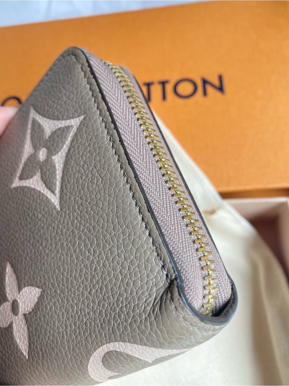 SOLD Louis Vuitton Taupe and Light Pink Monogram Compact Zip Wallet - Picture 9 of 16